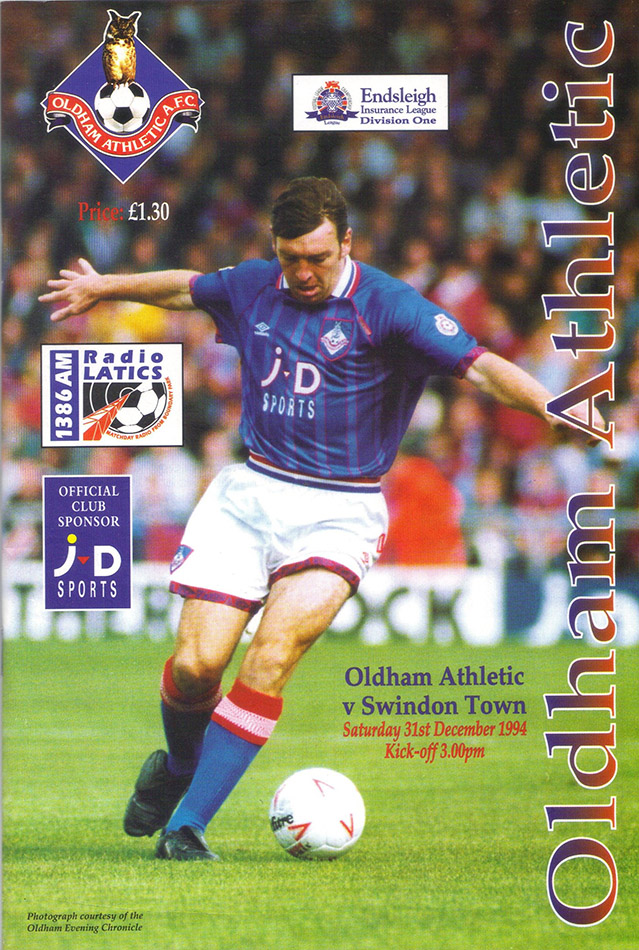 <b>Saturday, December 31, 1994</b><br />vs. Oldham Athletic (Away)